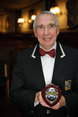 Paul Sargent with his trophy for 'Most Improved Player 2009'